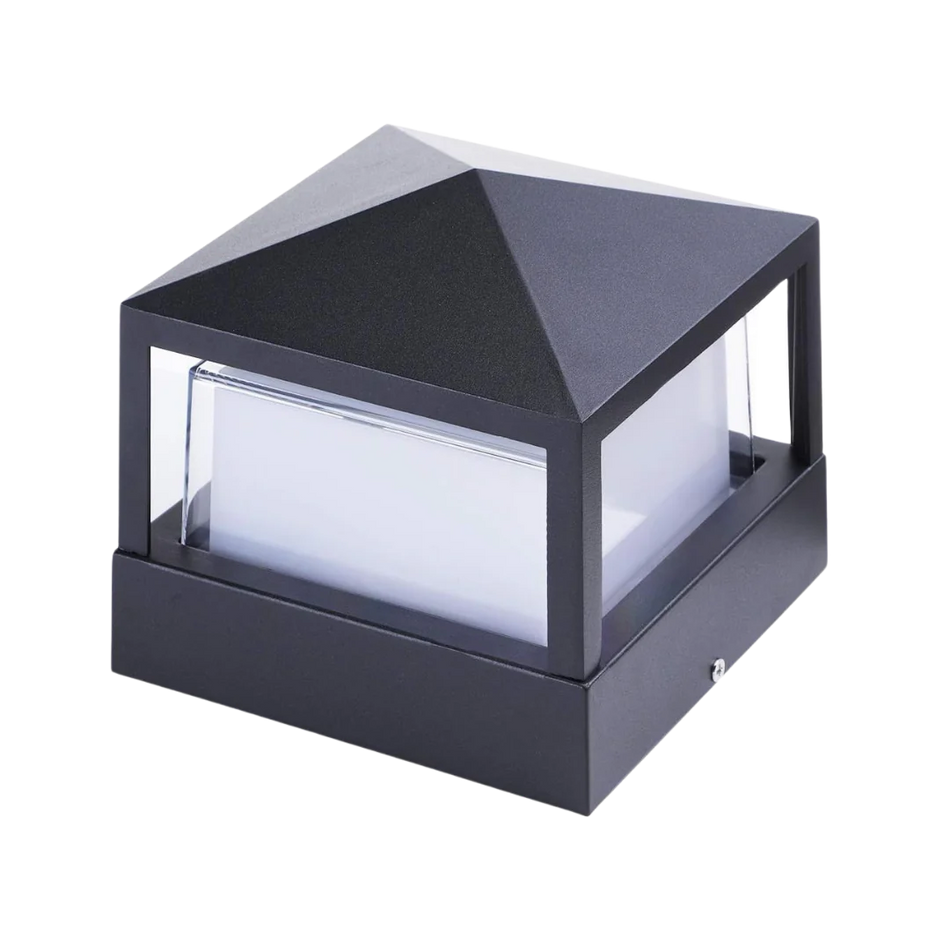 SolarLite - Solcelledrevet udendørs søjlelampe med elegant spotlight-design til stier