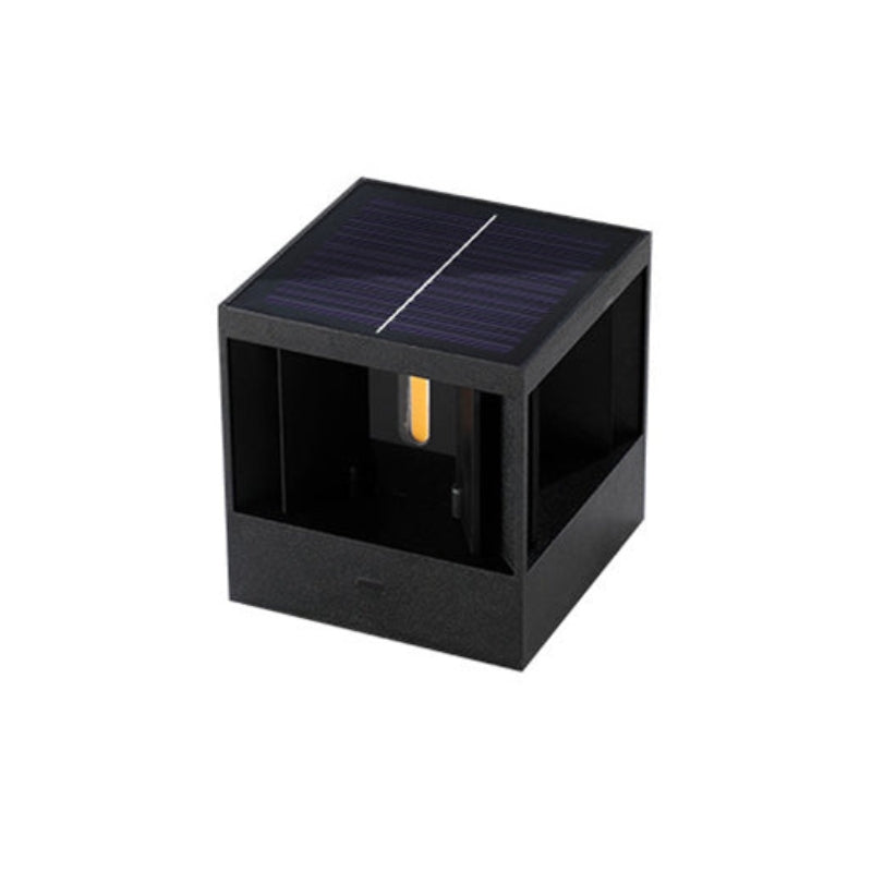 SolarCube – Minimalistisk vandtæt LED-væglampe til udendørs terrasse og hegn