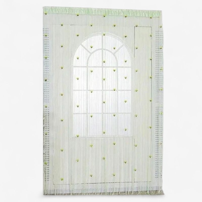 BloomDrape - Dørgardin med blomster og trådophængningsdesign