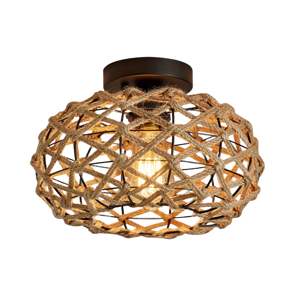 BohoGlow – Rustik loftslampe med varm glød og tidløst burdesign til hyggelige rum