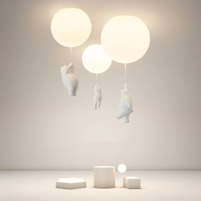 BalloonBear – Tegneserie loftslampe med legesygt bjørn- og ballondesign til muntre interiører