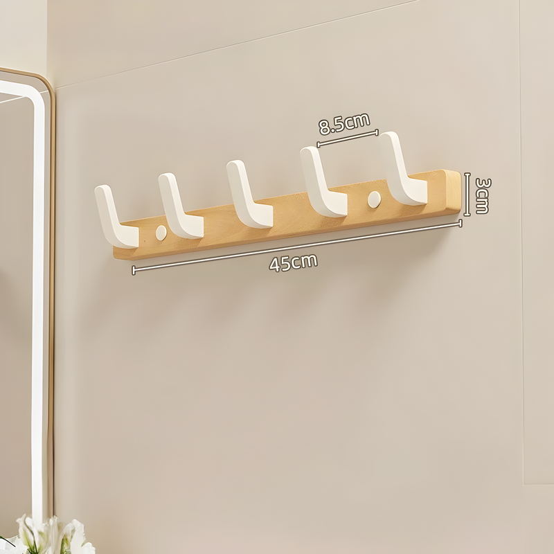 WalnutWisp - Minimalistisk vægkrog med naturlig træåring og glat finish