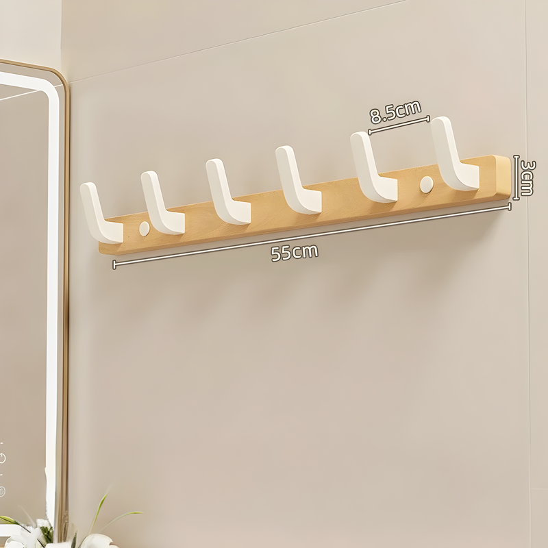 WalnutWisp - Minimalistisk vægkrog med naturlig træåring og glat finish