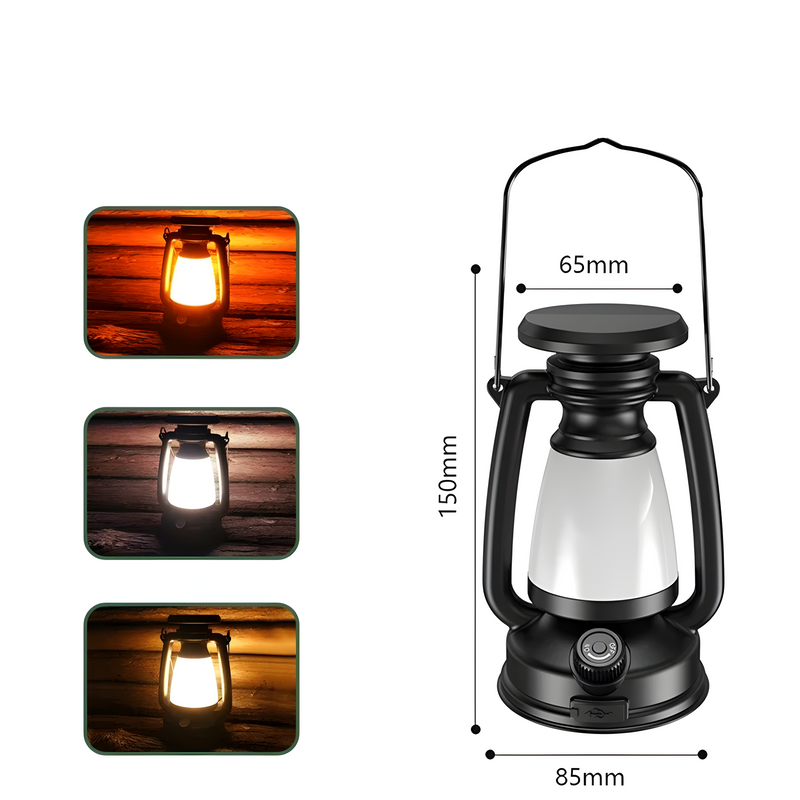 TrailBlaze – Alsidig USB- og solcelledrevet campinglampe til udendørs brug