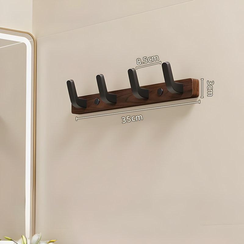 WalnutWisp - Minimalistisk vægkrog med naturlig træåring og glat finish
