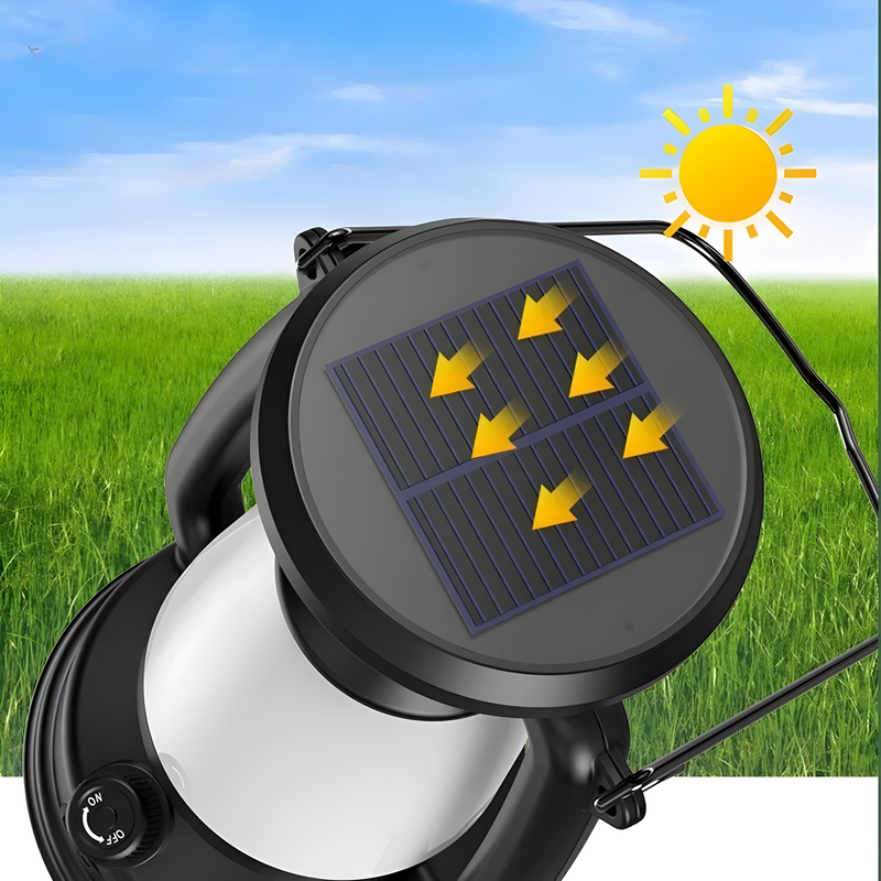 TrailBlaze – Alsidig USB- og solcelledrevet campinglampe til udendørs brug
