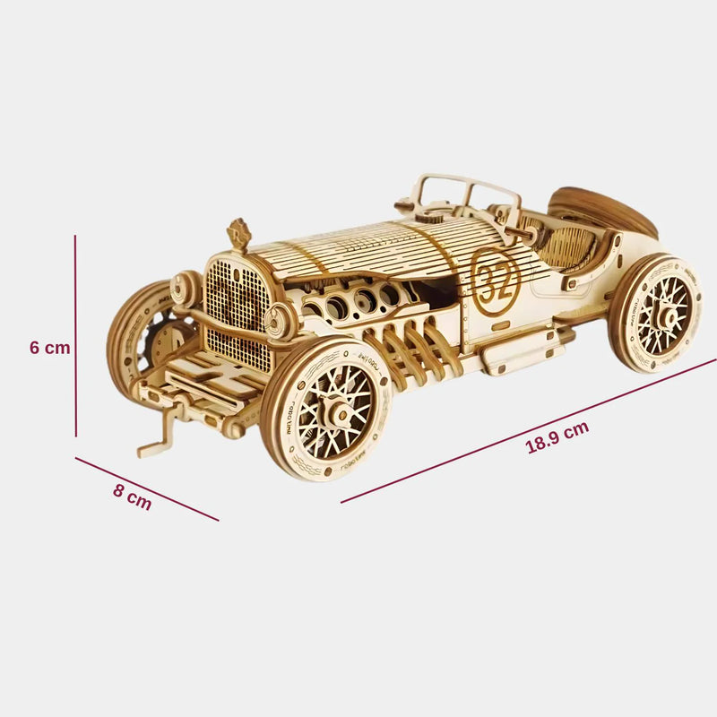 RetroRacer - Træ Grand Prix bilbyggesæt