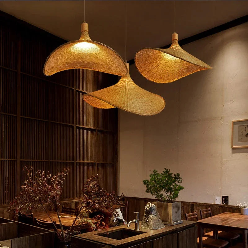 EcoBamboo - Bamboo Wicker Pendel Lampe
