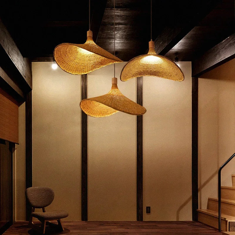 EcoBamboo - Bamboo Wicker Pendel Lampe