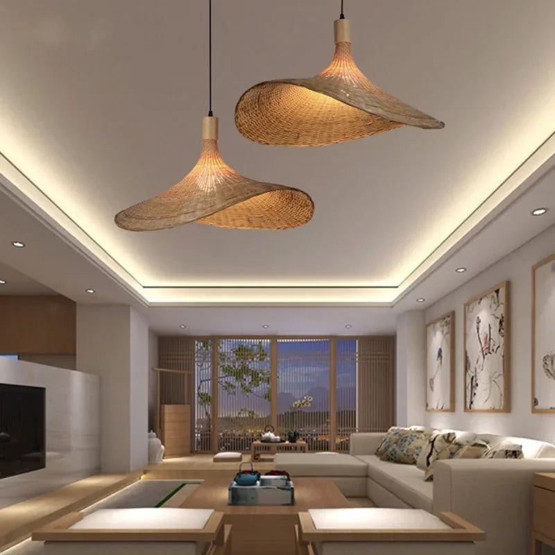 EcoBamboo - Bamboo Wicker Pendel Lampe