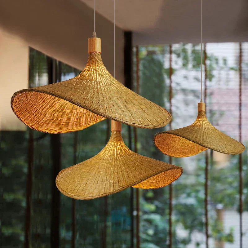 EcoBamboo - Bamboo Wicker Pendel Lampe