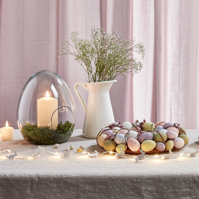 FestivaGlow - Elegant påskeægskrans med LED-lys til festlig indretning