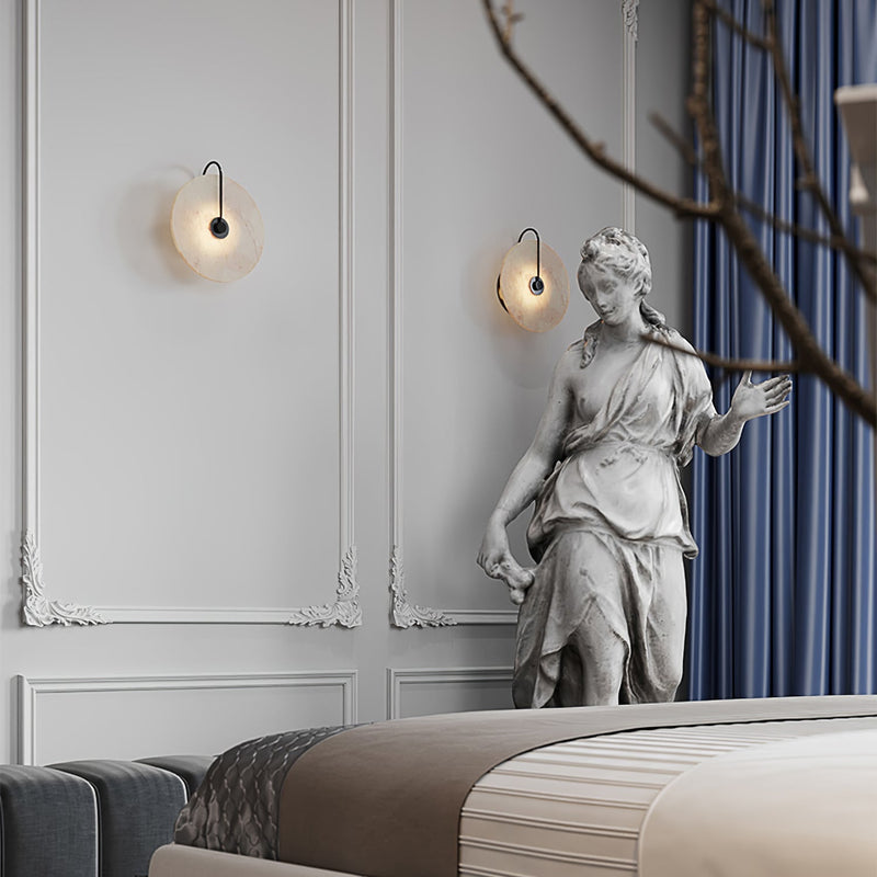GlowStone - Alabaster væglamper med naturligt mønsterdesign