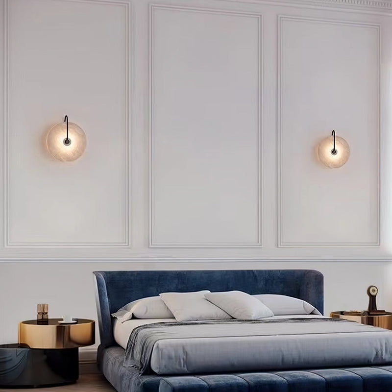 GlowStone - Alabaster væglamper med naturligt mønsterdesign