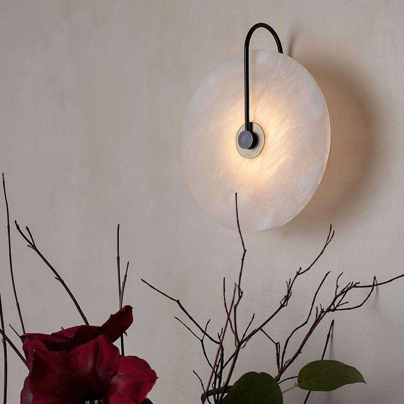 GlowStone - Alabaster væglamper med naturligt mønsterdesign
