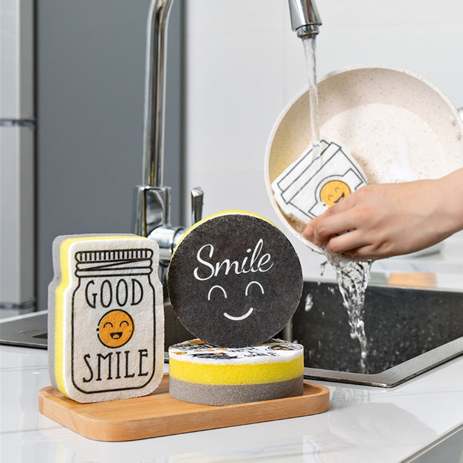 ScrubMaster – Sæt med 4 legende køkkensvampe til nem opvask