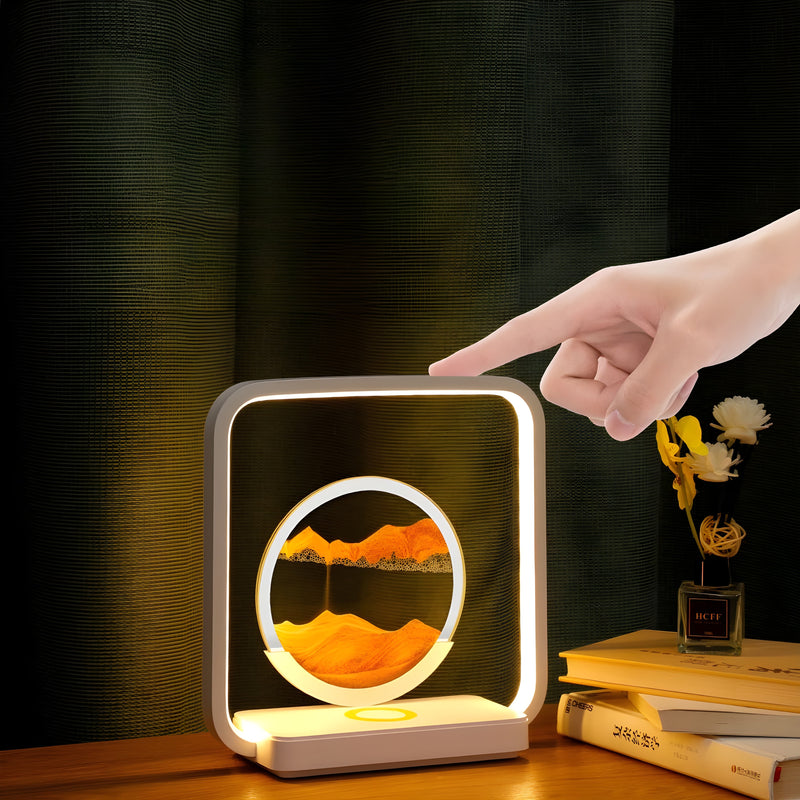 HorizonFlow - Roterende sandlampe med LED-lys for en beroligende atmosfære