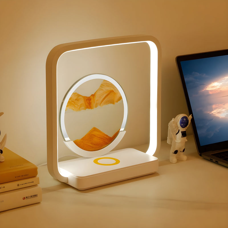 HorizonFlow - Roterende sandlampe med LED-lys for en beroligende atmosfære