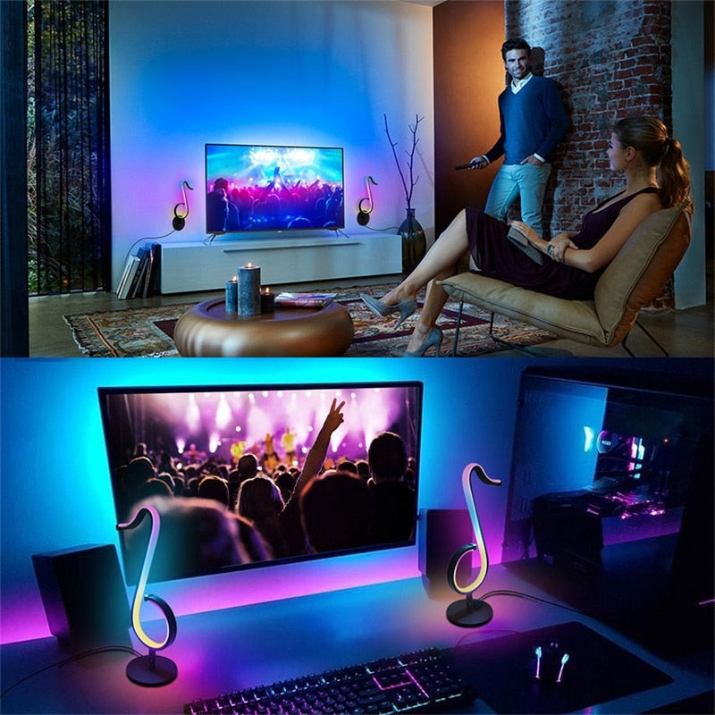 LumiTune - Musikalske RGB LED-bordlamper med fjernbetjening