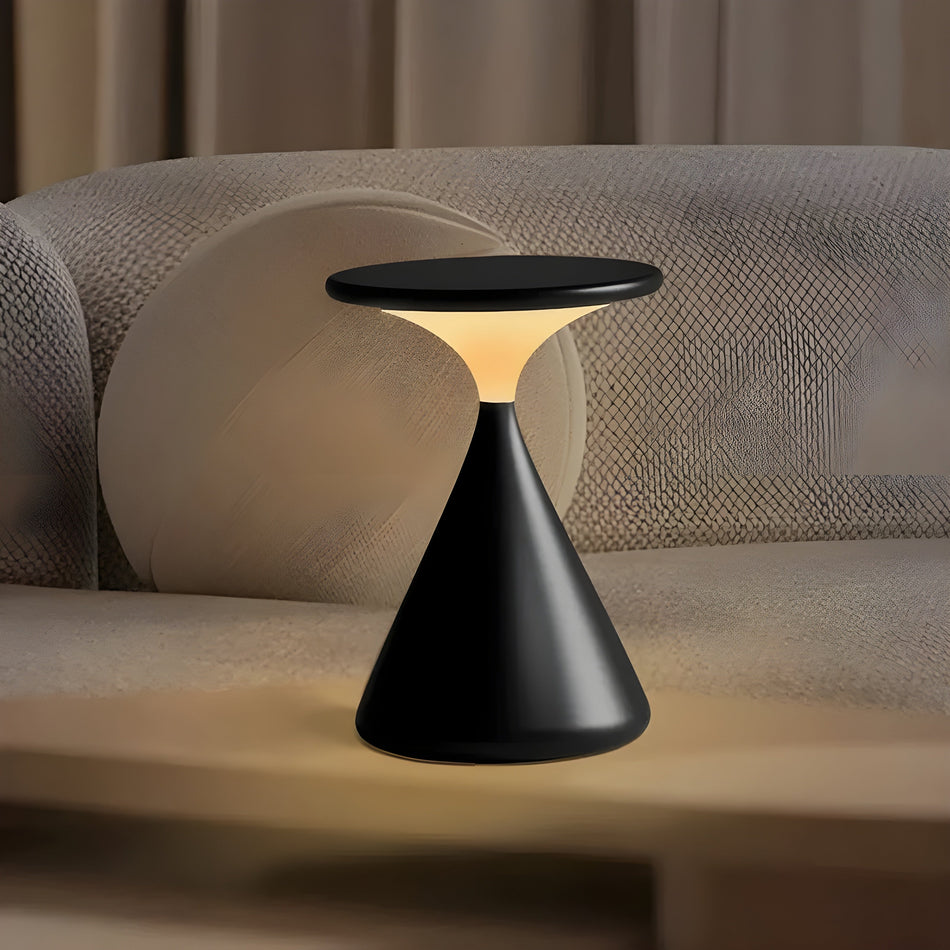 CalmGlow – Berøringsfølsom rund bordlampe med bærbart trådløst design