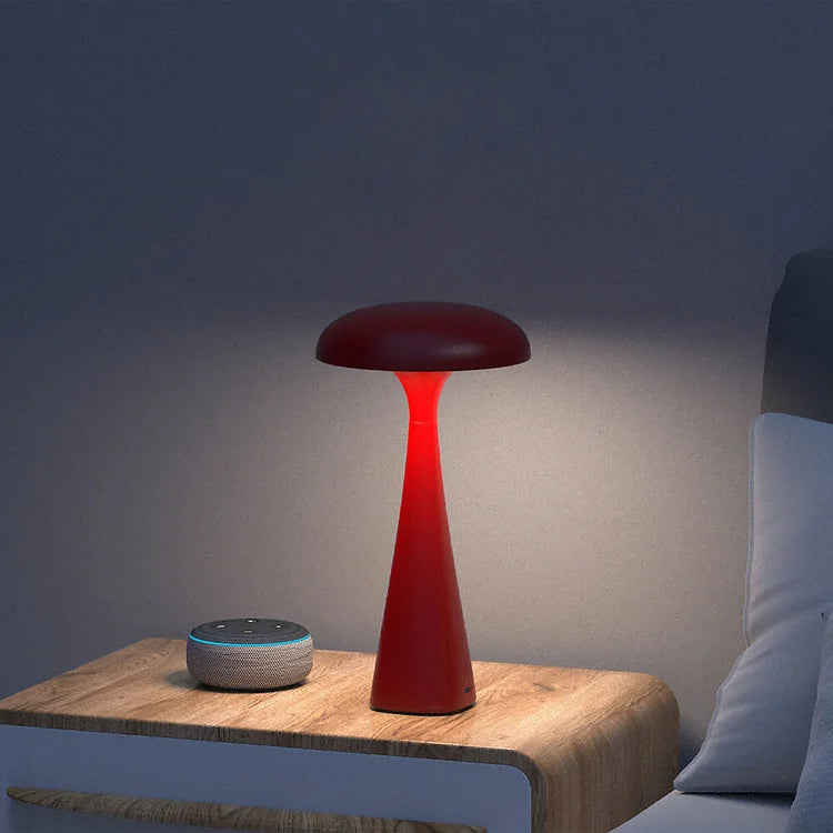 MushroomGlow - Elegant stilfuld LED bordlampe med belysning der kan tilpasses