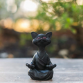 SerenePaws - Håndlavet Buddha Cat Statue til inspireret interiør