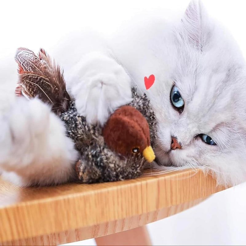 PurrPlay – Interaktivt plysfuglelegetøj med realistisk design til engagerende kattelege