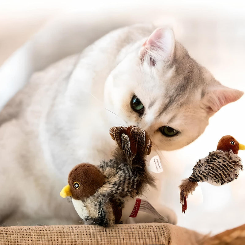 PurrPlay – Interaktivt plysfuglelegetøj med realistisk design til engagerende kattelege