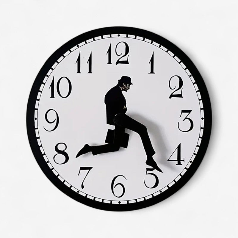 MotionClock - Dekorativt vægur med løbende statuette design