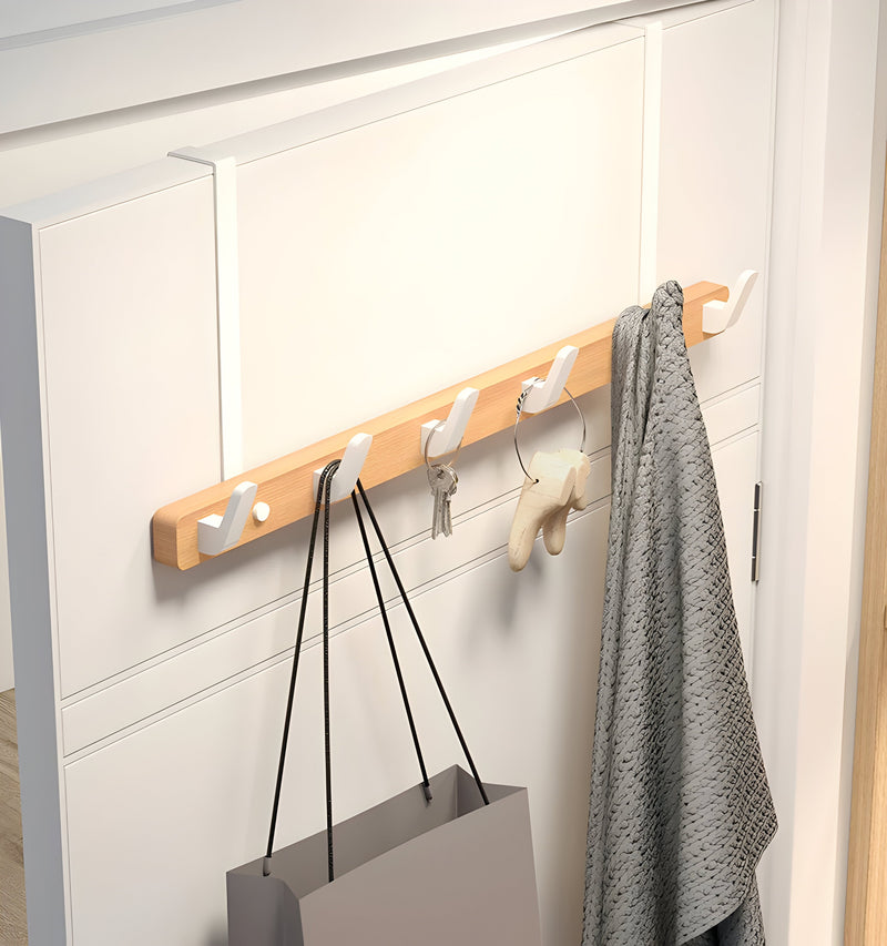 WalnutWisp - Minimalistisk vægkrog med naturlig træåring og glat finish