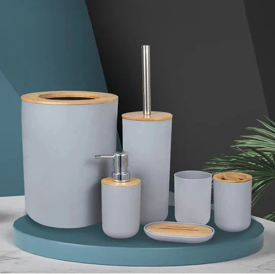 PureBath - Moderne 6 dele badeværelsestilbehør for et elegant look