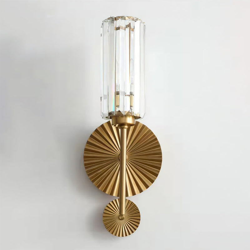 LumoChic – Væglampe i glas og metal med cylindrisk skærm