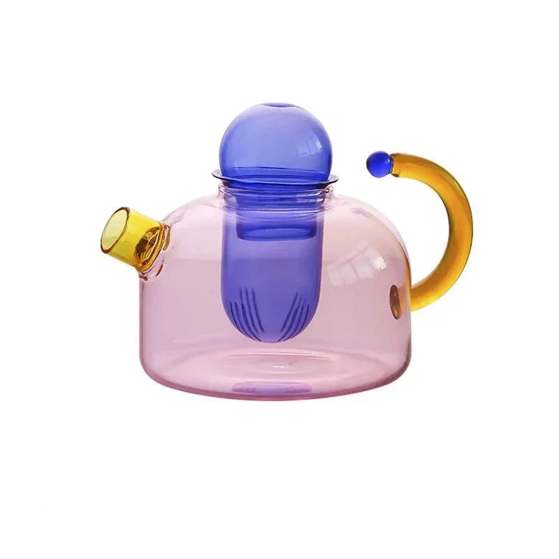 TeaLuxe – Gennemsigtig Glas Tekande og Krus Sæt til Elegante Te Øjeblikke