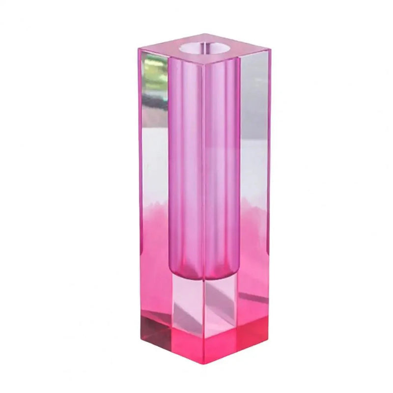 LumiVase - Elegant Cuboid vase med gradientfarver og krystaleffekt