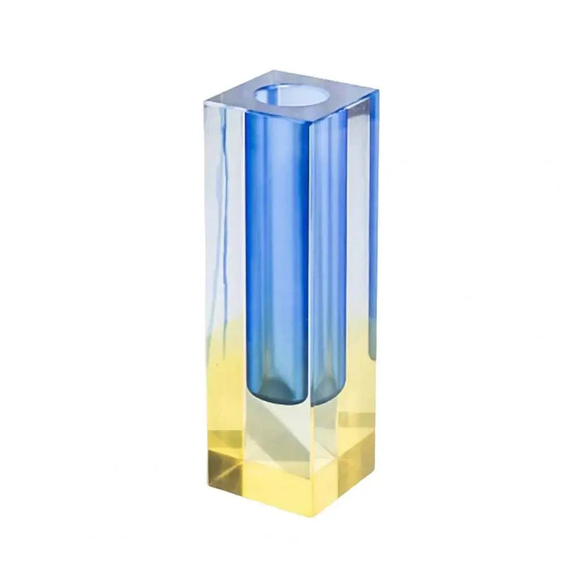 LumiVase - Elegant Cuboid vase med gradientfarver og krystaleffekt