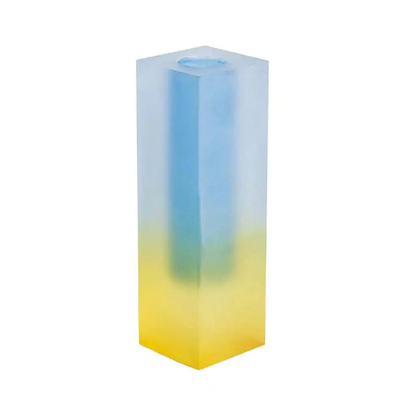 LumiVase - Elegant Cuboid vase med gradientfarver og krystaleffekt