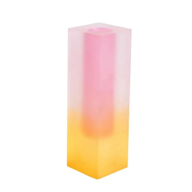 LumiVase - Elegant Cuboid vase med gradientfarver og krystaleffekt