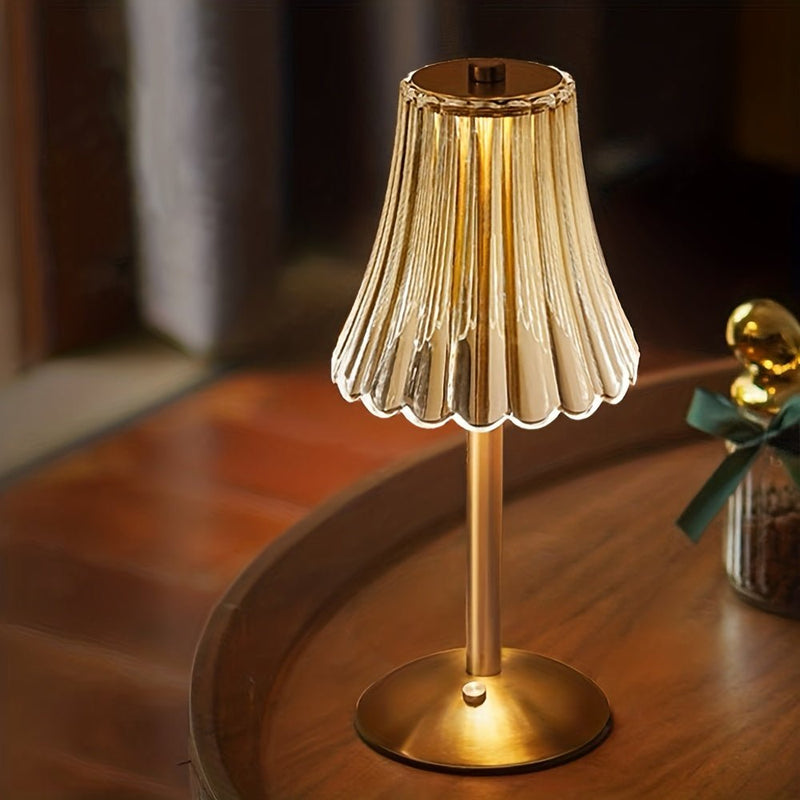 LuxLume – Touch LED krystalbordlampe med elegant facetteret design