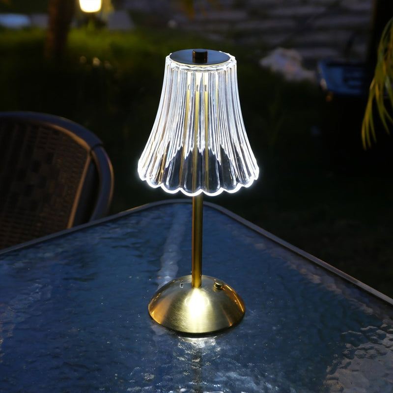 LuxLume – Touch LED krystalbordlampe med elegant facetteret design