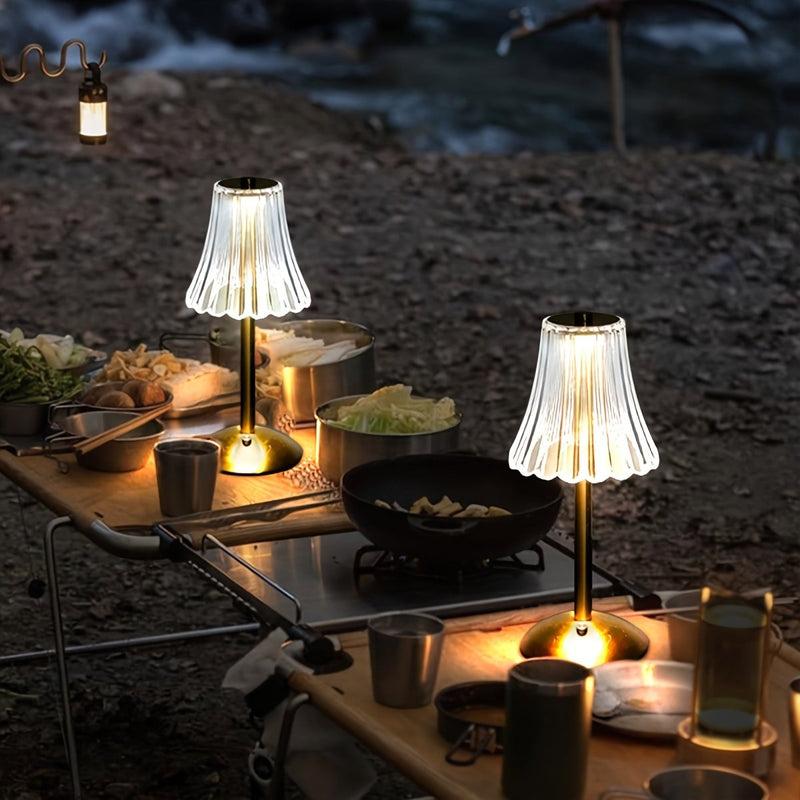LuxLume – Touch LED krystalbordlampe med elegant facetteret design