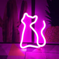GlowPaws - Legesyg kattesilhuetlampe med blødt neonlys og æstetisk flair