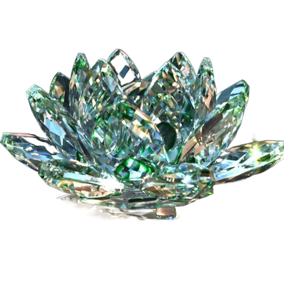 GlowBloom - Kompakt lotus figur med multi facetteret finish til bordindretning