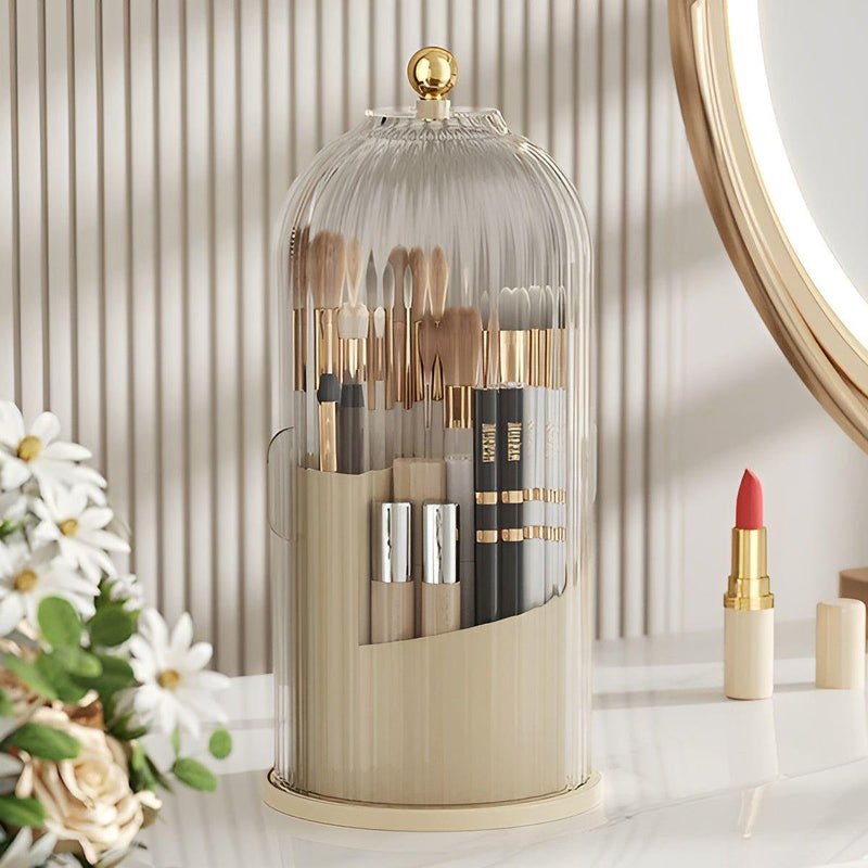 BeautySphere - 360° Roterende Makeup Organizer til ubesværet børsteopbevaring