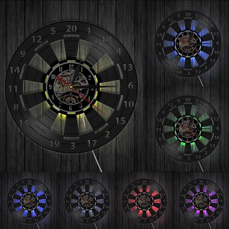 TimeArt – Vintage Dart vægur med lydløs bevægelse og udskifteligt lys
