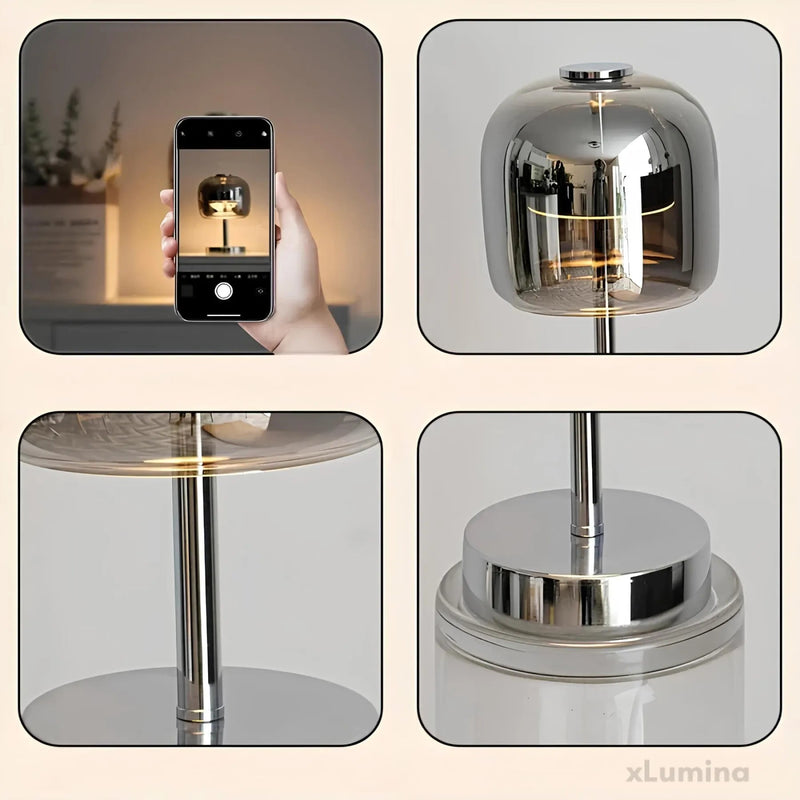 NordicGlow – Minimalistisk bordlampe i glas med varmt omgivende lys