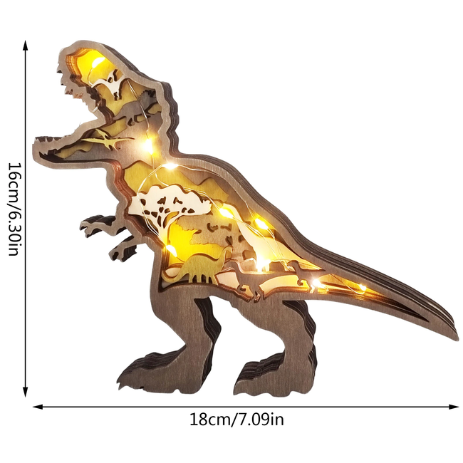 JurassicGlow - 3D Træ Dinosaur Natlys til Hjemmeindretning