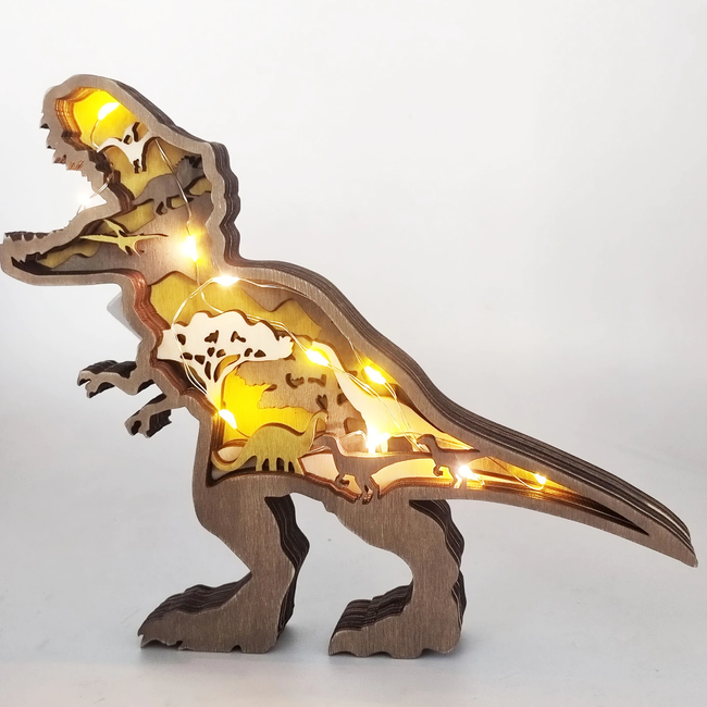 JurassicGlow - 3D Træ Dinosaur Natlys til Hjemmeindretning