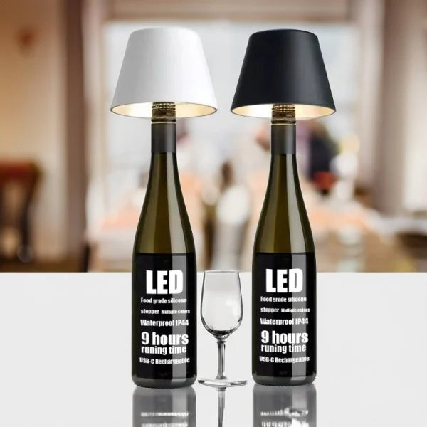 AuraBottle – USB Genopladelig Flaskelampe med LED Lys til Elegant og Trådløs Stemningsbelysning