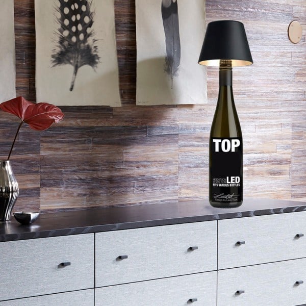 AuraBottle – USB Genopladelig Flaskelampe med LED Lys til Elegant og Trådløs Stemningsbelysning