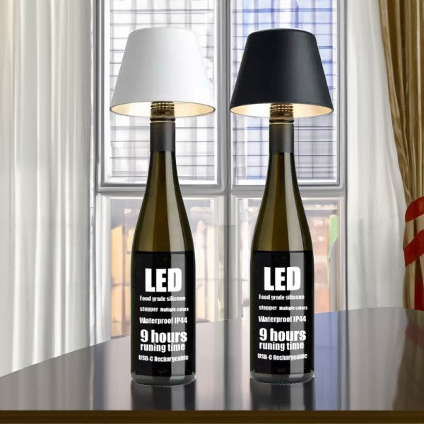 AuraBottle – USB Genopladelig Flaskelampe med LED Lys til Elegant og Trådløs Stemningsbelysning